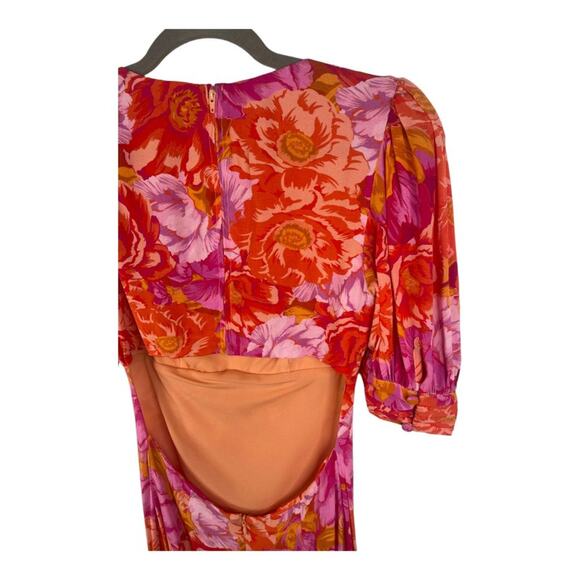 Lovers and Friends Morgan Maxi Dress Blouson Sleeves Chai Floral Print Size XS - Picture 11 of 16